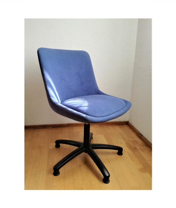 Mid-century Desk Chair / Blue Office Chair With Wheels / 70s - Etsy Israel