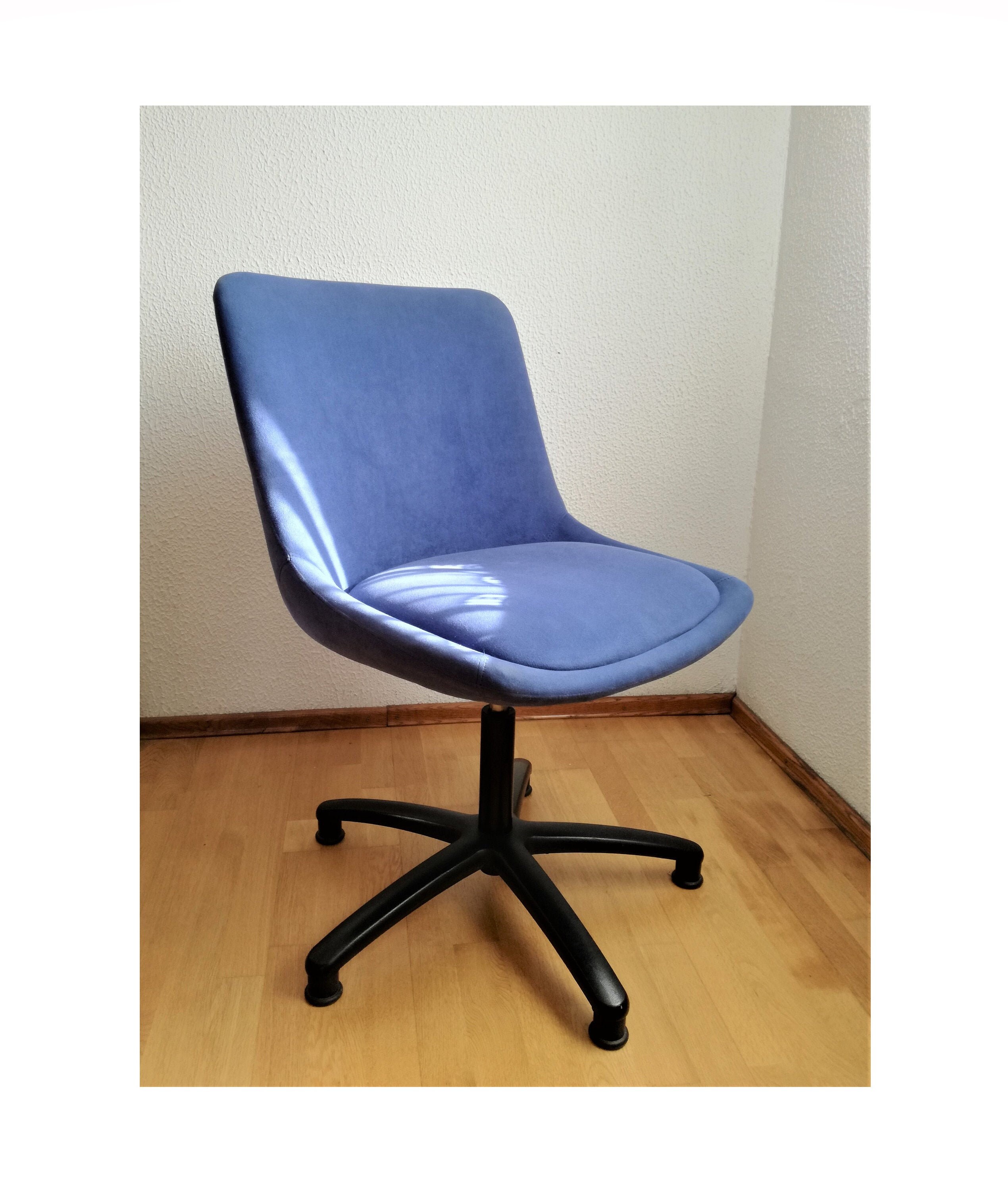 Mid century Desk Chair Blue Office Chair With Wheels 70s 80s