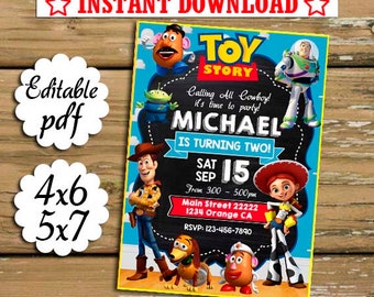 toy story invitation etsy