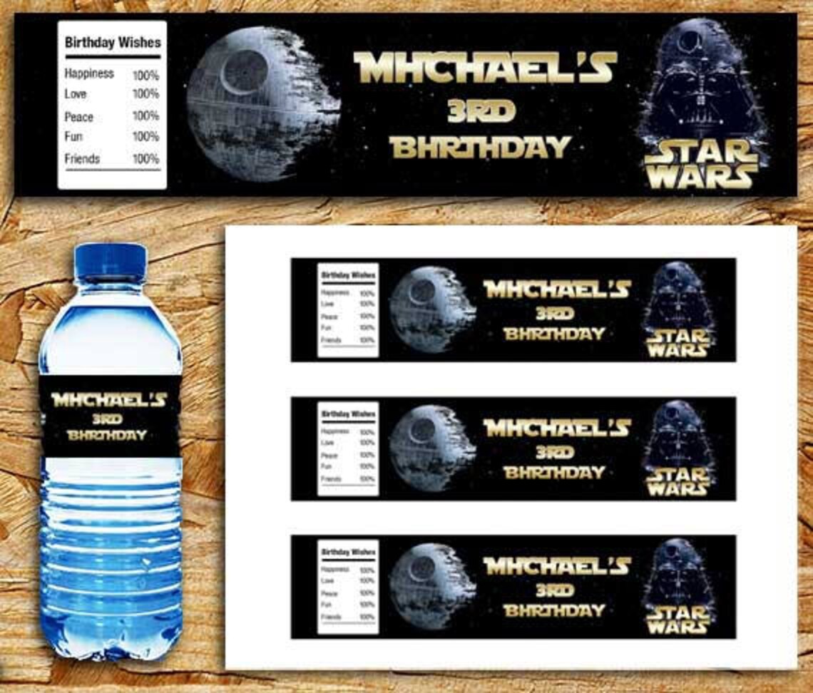 Star Wars Water Bottle Label Star Wars Printable Bottle | Etsy