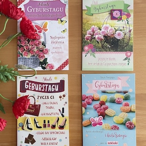 Cartes de fêtes d'anniversaire polonaises silésiennes, tres jolies et humoristiques avec texte