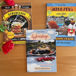 Cartes de fêtes d'anniversaire polonaises silésiennes, tres jolies et humoristiques avec texte