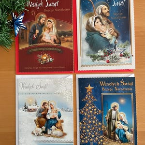 Cartes de Noël polonais traditionnelles avec très beau texte et l'enveloppe