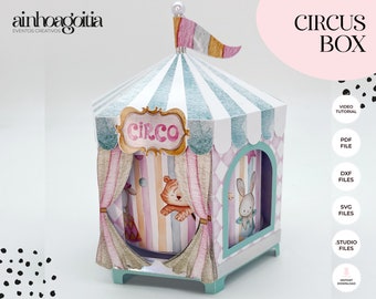 Circus Box SVG Template: DIY Gift Box with Video Tutorial (Digital Download)