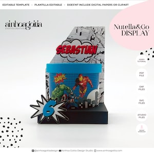 Nutella & Go Display Box Digitale Vorlage SVG mit Video-Tutorial, Nutella Go SVG, Box-Vorlage, Silhouette Schnittdateien, Cricut Schnitt Dateien