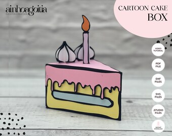 Cartoon Cake Box Template SVG: DIY Gift Box (Digital Download)