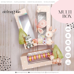 Multi Favor Box Digital Template SVG with video tutorial, Gift Box SVG, Favor Box SVG, Wedding Favor, Silhouette Cut Files, Cricut Cut Files