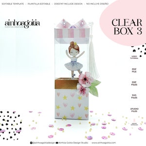 Clear III Favor Box Digital Template SVG with video tutorial, Gift Box SVG, Box Template, Silhouette Cut Files, Cricut Cut Files