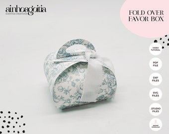 Fold Over Favor Box Template: SVG, DXF, PDF (Digital Download)