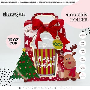 16 oz Smoothie Cup Holder SVG Template with Video Tutorial