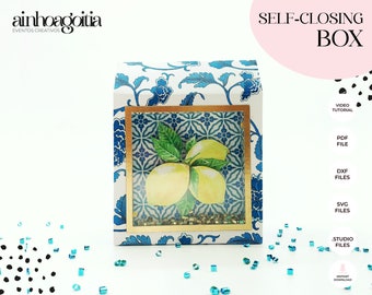 Self Closing Favor Box Template SVG: Gift Box Cut Files (Digital Download)