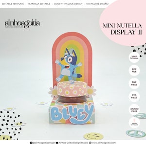 Mini Nutella Display II modèle numérique SVG avec tutoriel vidéo, Mini Nutella Box SVG, modèle de boîte, fichiers de coupe Silhouette, fichiers de coupe Cricut