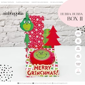 Hubba Bubba Box II modèle numérique SVG avec tutoriel vidéo, support pour chewing-gums SVG, modèle de boîte, fichiers de coupe Silhouette, fichiers de coupe Cricut