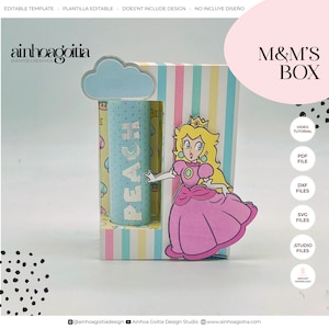 M & M's Minis Box Digitale Vorlage SVG mit Video-Tutorial, Tube Box SVG, Box-Vorlage, Silhouette Cut Files, Cricut Cut Files