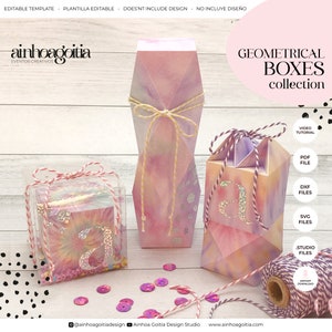 Geometrical Favor Box Template: SVG, Cricut, Silhouette Cut Files (Digital Download)