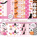 Cute Halloween digital paper & cliparts, seamless digital paper, Spooky digital paper pack with cliparts PNG-JPG in HQ product logo