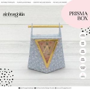 Prisma Favor Box Digital Template SVG with Video Tutorial, Gift Box SVG, Favor Box SVG, Box Template, Silhouette Cut Files, Cricut Cut Files