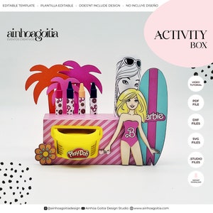 Spielen Sie Doh und Crayon Box Digitale Vorlage SVG mit Video-Tutorial, Box SVG, Box Vorlage, Silhouette Schnittdateien, Cricut Schnitt Dateien