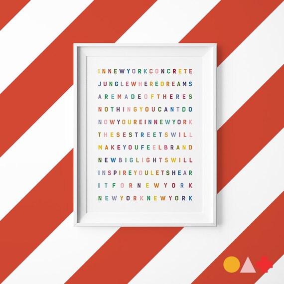 Empire State Of Mind Alicia Keys Lyric New York Etsy