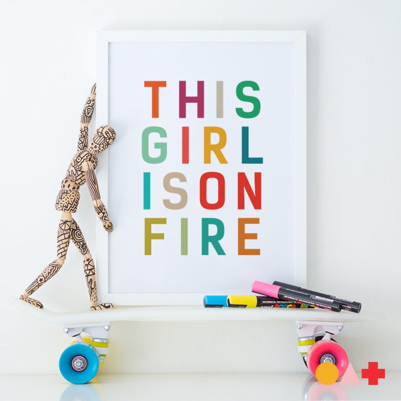 This Girl is on Fire Song Lyric Printable Wall Art | Etsy