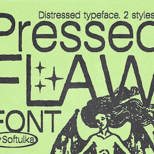 Pressed Flaws Grunge Font | Distressed Display Typeface | Vintage Textured | Rough Sans Serif | Industrial Retro Font | OTF TTF