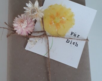 Karten aus echten Priemeln gedruckt Frühlingsgruß Frühlingsblumen mit Personalisierung Dankeswünschen individuell zu vielen Anlässen