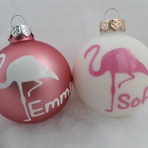 Christmas ball with flamingo and individual name | personalized Christmas tree ball | Christmas present | Christmas tree decorations