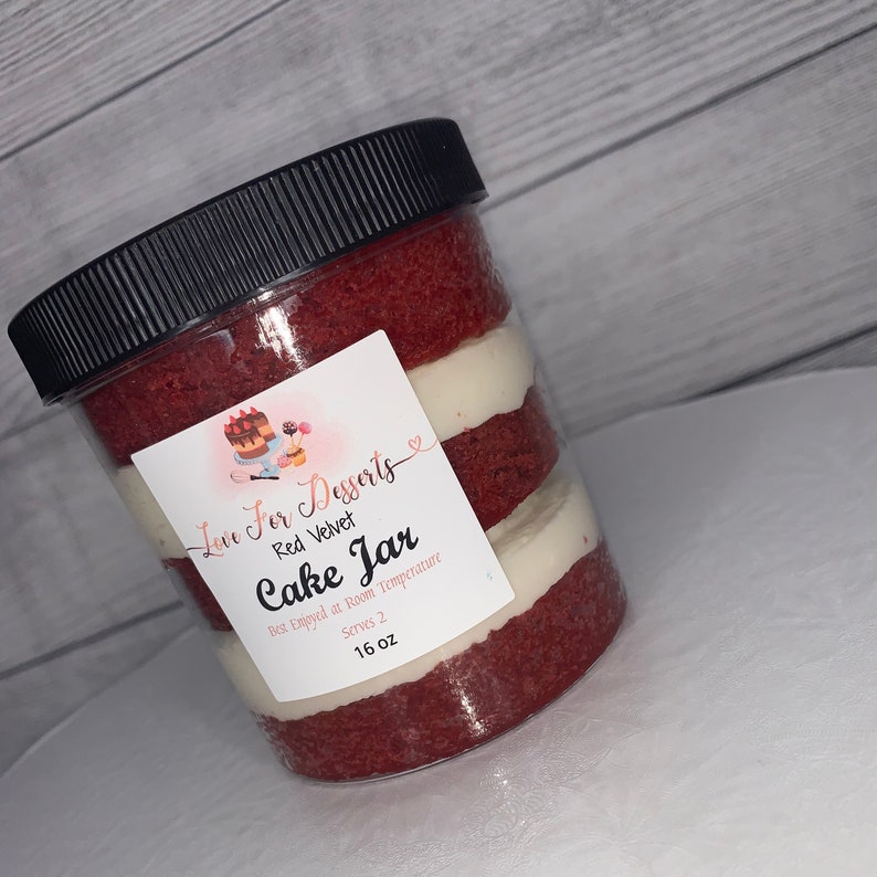 Red Velvet Cake Jar Etsy
