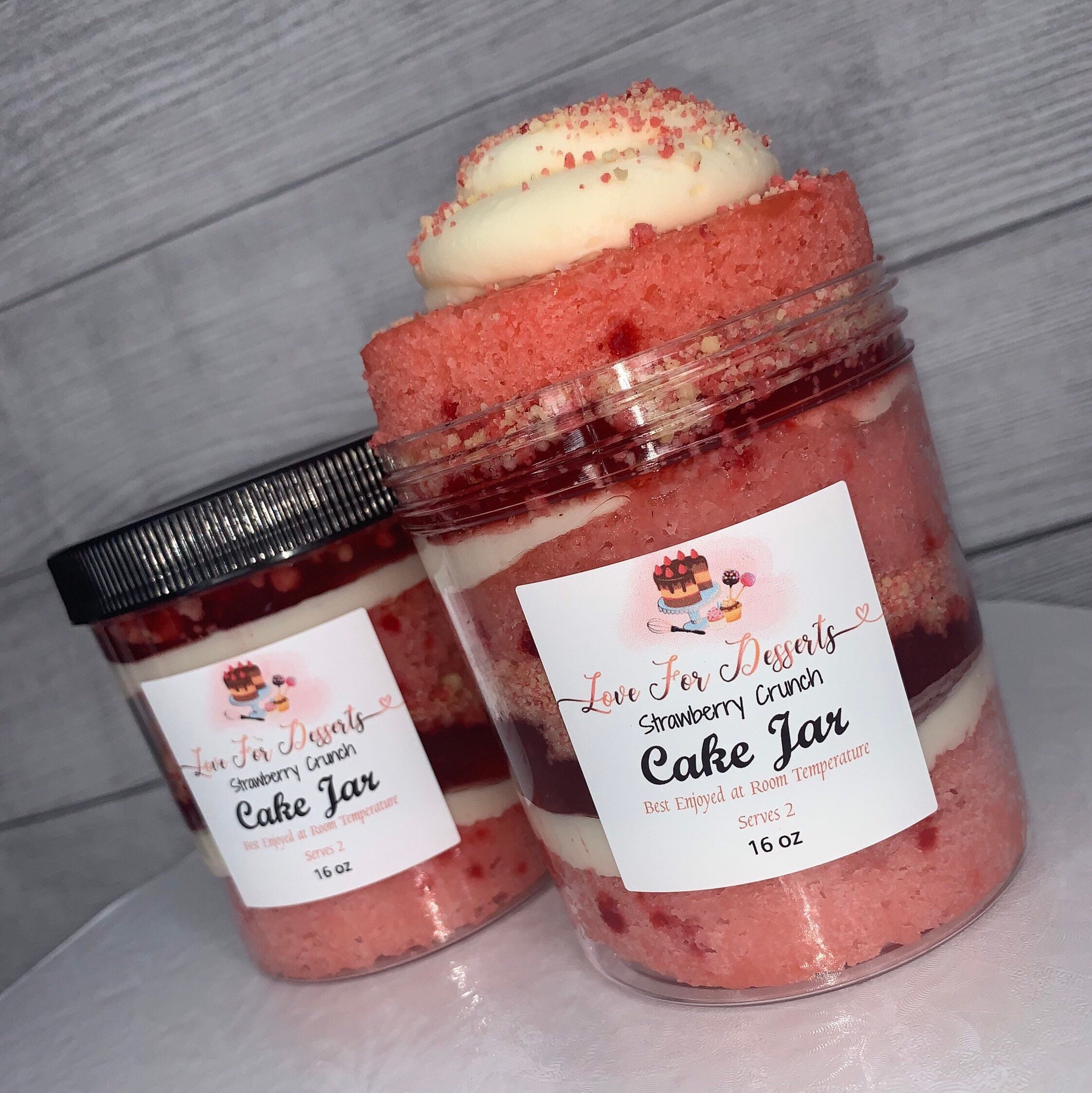 Strawberry Crunch Cake Jar Etsy