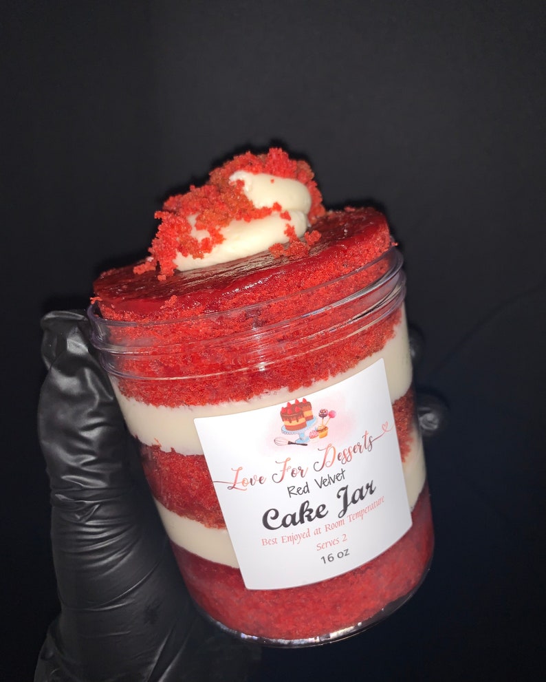 Red Velvet Cake Jar Etsy