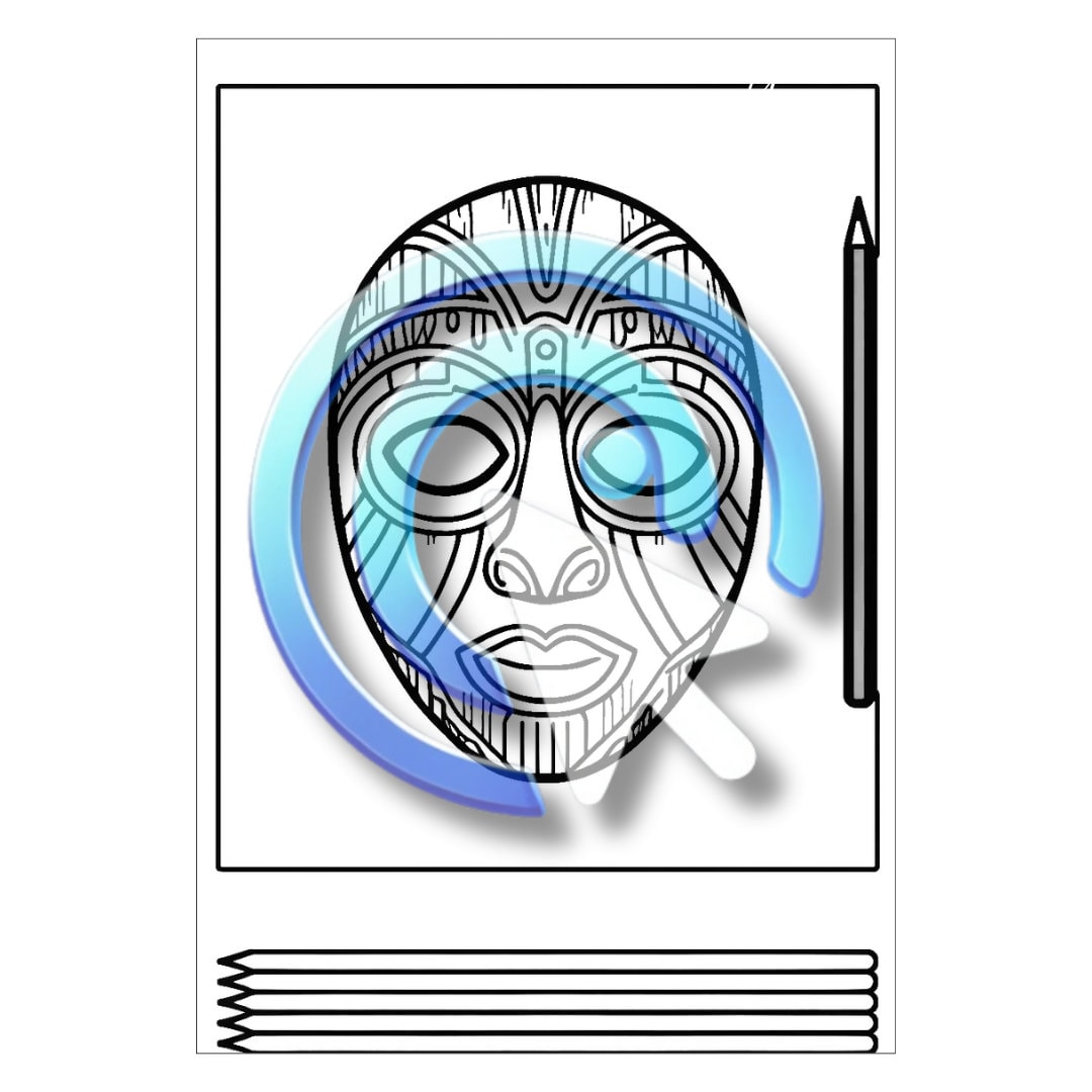 Coloring Pages for Kids: African Styled Masks