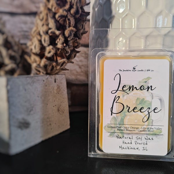 Lemon Breeze - Lemon Scented Soy Wax Melt -  Citrus Scented Soy Wax Melt- Strong Wax Melts - Highly Scented Wax - Spring Soy Wax Melt