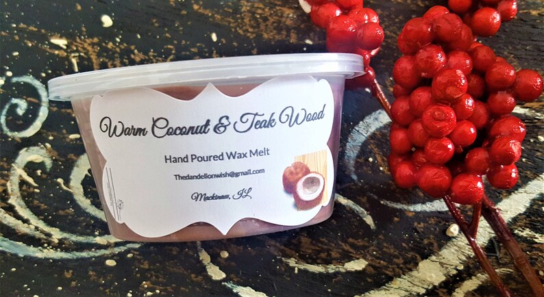 Wax Melt Candle Tart Cozy Scent Wax Warmer Tart-Tart Scented Tart Scent Shot Warm Coconut and Teak Wood Wax Melt Wax Melts