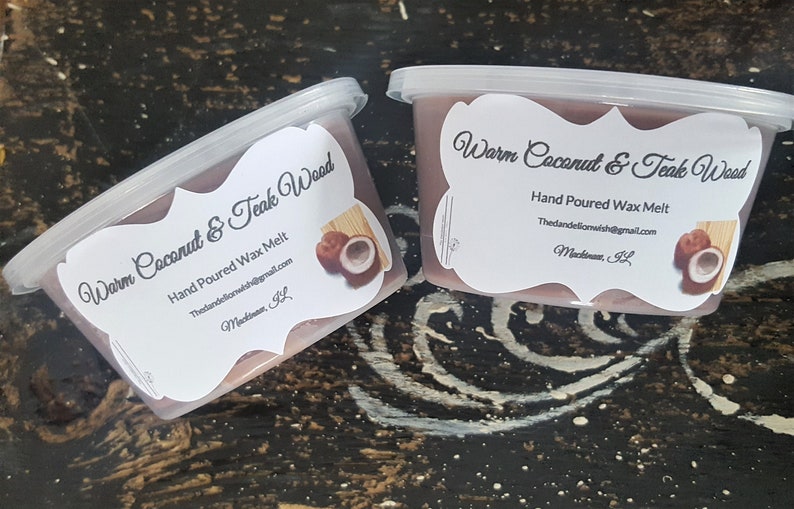 Wax Melt Candle Tart Cozy Scent Wax Warmer Tart-Tart Scented Tart Scent Shot Warm Coconut and Teak Wood Wax Melt Wax Melts