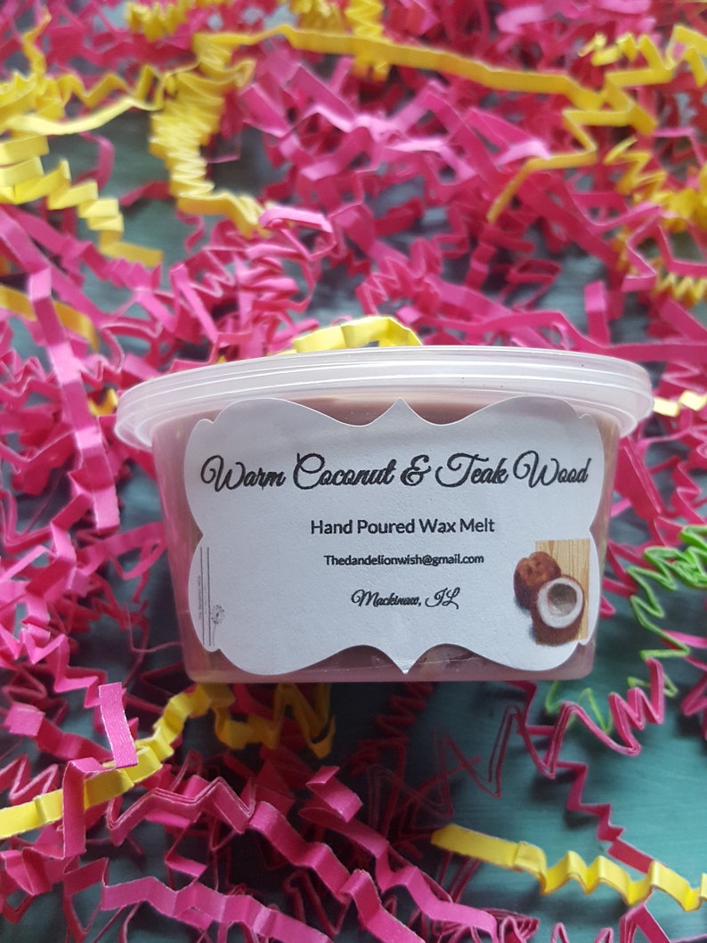 Wax Melt Candle Tart Cozy Scent Wax Warmer Tart-Tart Scented Tart Scent Shot Warm Coconut and Teak Wood Wax Melt Wax Melts