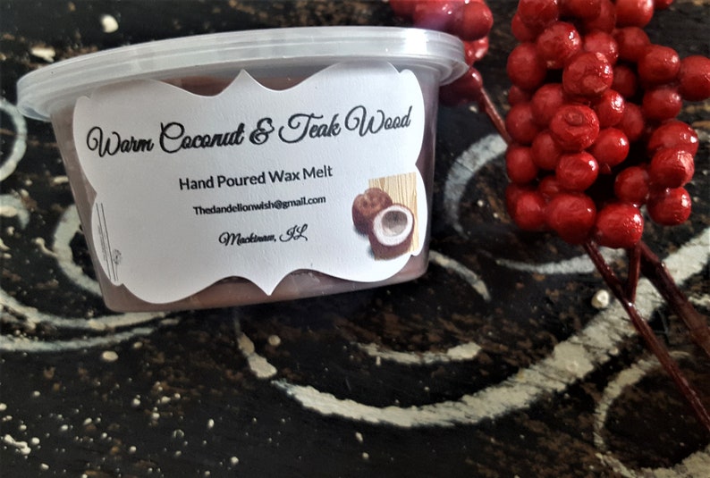 Wax Melt Candle Tart Cozy Scent Wax Warmer Tart-Tart Scented Tart Scent Shot Warm Coconut and Teak Wood Wax Melt Wax Melts