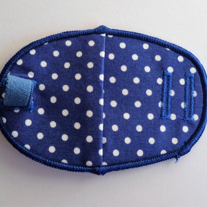 Dotty blue reusable orthoptic eye patch for kids & adults with lazy eye,  squint, amblyopia, glasses
