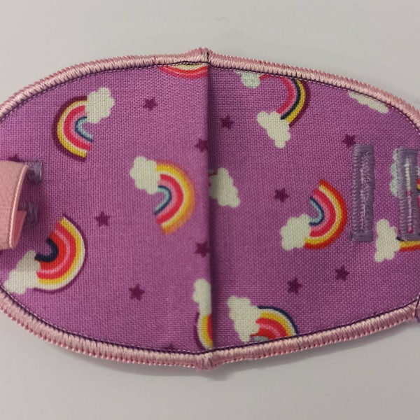 Rainbows fabric, cloth, cotton reusable eye patch for children, glasses, lazy eye treatment, amblyopia, occlusion