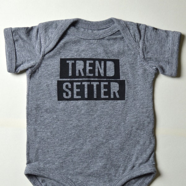 Trend Setter Baby/Toddler Graphic Tee (Black/Grey) // Skater style tee for baby and toddler, trendy graphic tee, onesie and t-shirt styles