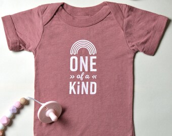 Boho Rainbow Baby Tee: One of a Kind Graphic Print
