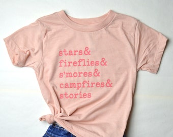 Camping Toddler Tee: Boho Campfire S'mores Graphic Shirt