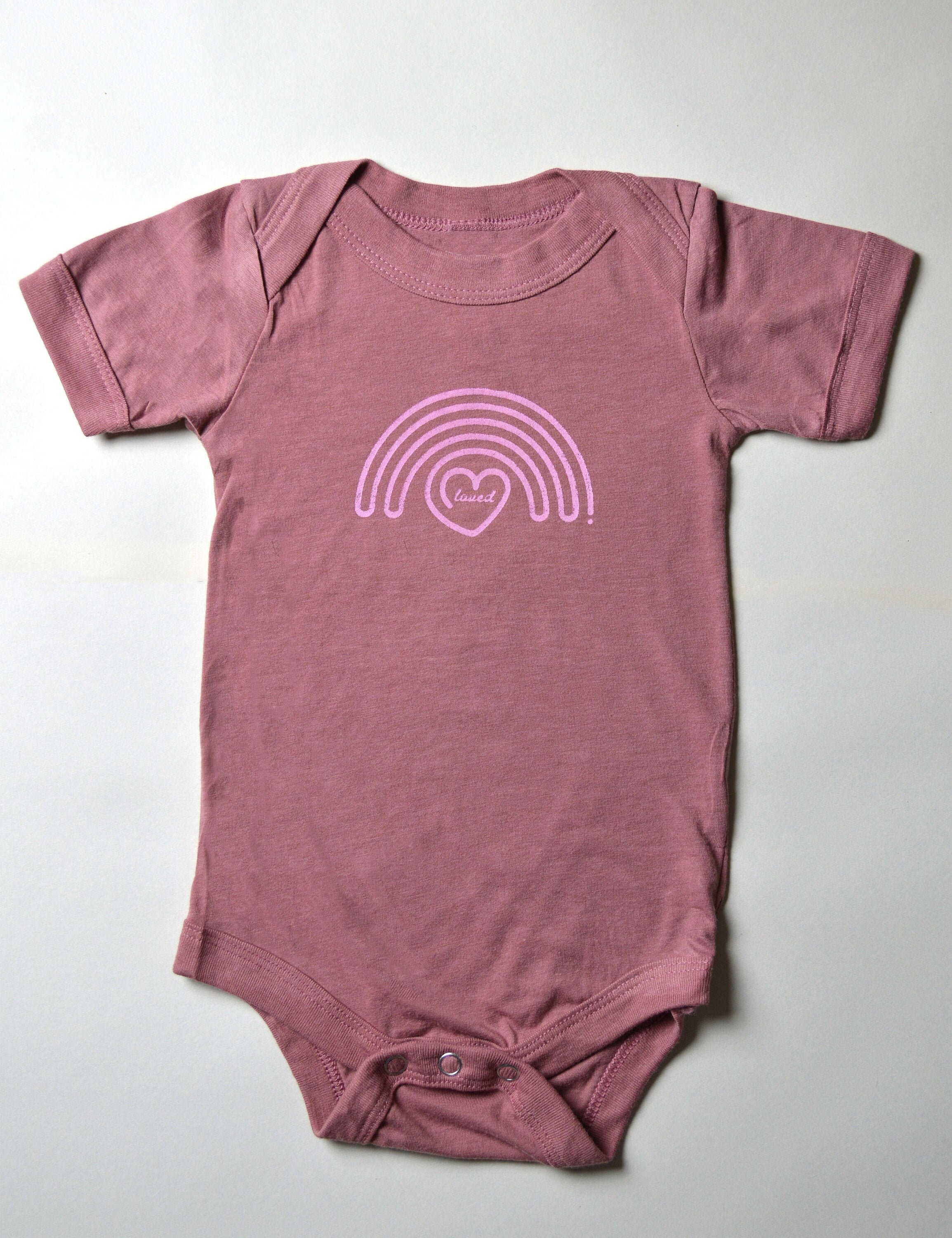 Rainbow Baby Onesie: Boho Screen Printed Baby Girl Tee