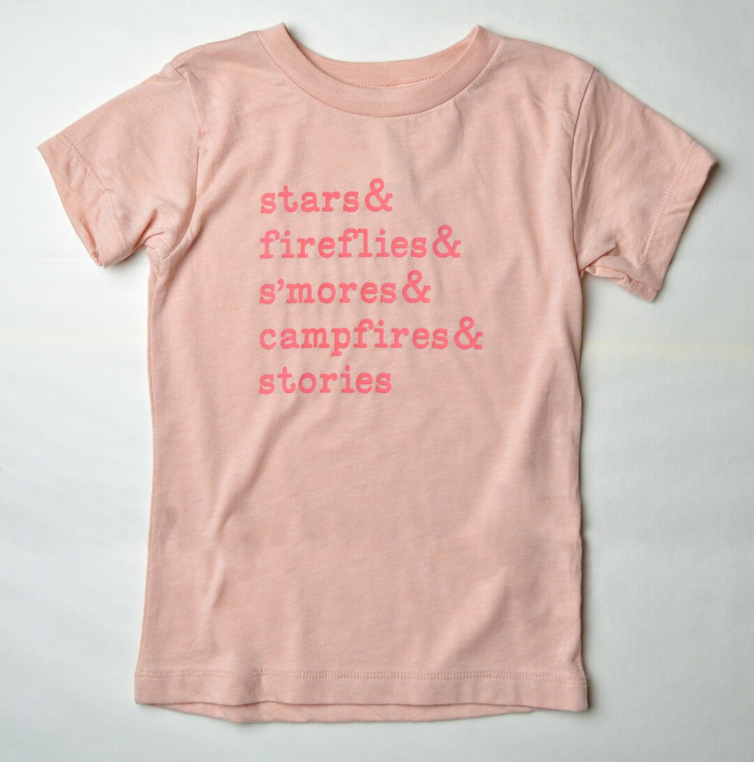 ADULT Summer Campfires Tee Peach Pink custom Order // Mommy and Me Tees