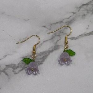 Lilac Purple Flower Earrings