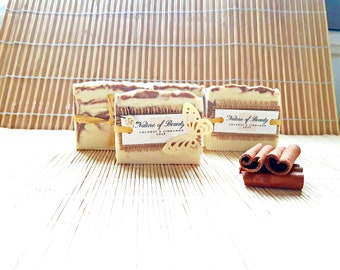 Cinnamon & Coconut soap bar, Natural soap UK, Gentle soap, Cold process Handmade soap, Artisan soap, Palm FREE Vegan soap, Bath gift for her