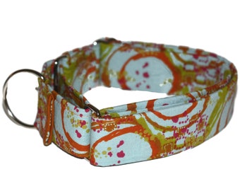 Tie Dye Swirls Martingale Dog Collar, Buckle Collar, Puppy Training Collar