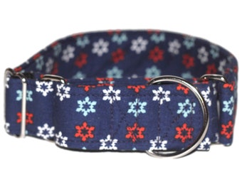 Weihnachts-Martingale-Halsband Für Hunde – Mit Schneeflocken & Glocken, Verstellbar, Rutschfest