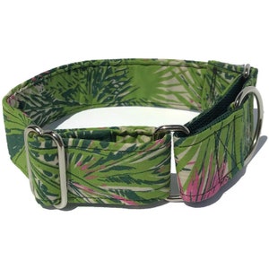 Palm Jungle, Martingale Dog Collar, Buckle Collar, Puppy Training Collar