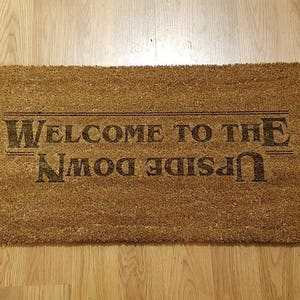 Stranger Things Inspired Door Mat Welcome To The Upside Down image 1