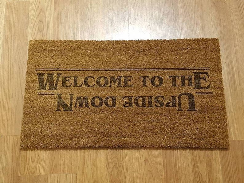 Stranger Things Inspired Door Mat Welcome To The Upside Down image 1